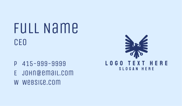 Blue Eagle Crest Business Card Design Image Preview