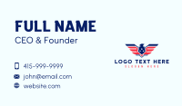 Patriotic Eagle Wings Business Card Preview