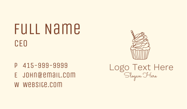 Delicious Chocolate Cupcake Business Card Design Image Preview