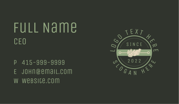 Artisan Ginger Spice Badge  Business Card Design Image Preview