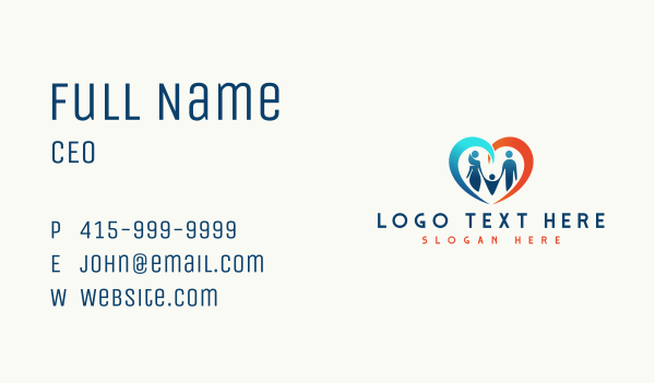 Heart Family Parenting Business Card Design Image Preview