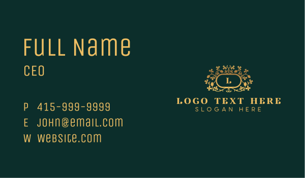 Stylish Floral Vine Business Card Design Image Preview