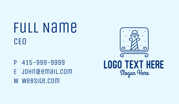 Minimalist Lighthouse Tower  Business Card Design Image Preview