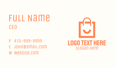 Orange Smile Shopping Bag Business Card Image Preview