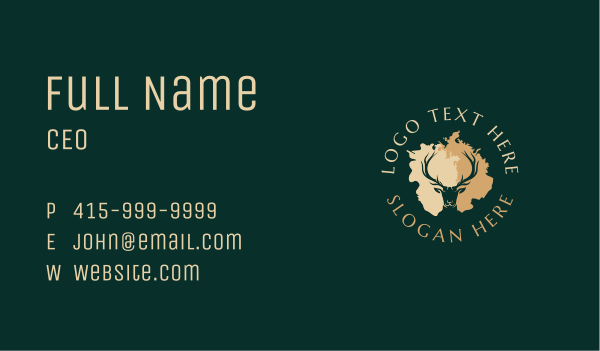 Stag Deer Horn Business Card Design Image Preview