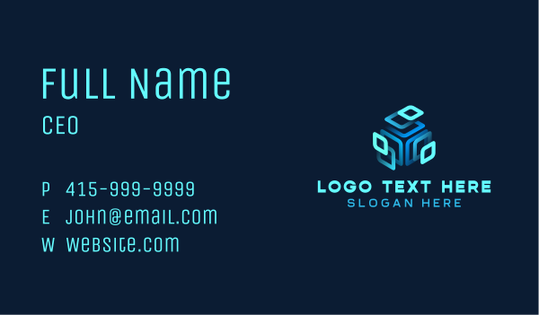Cube Startup Agency Business Card Design Image Preview