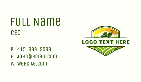 Lawn Mower Horticulture Business Card Design Image Preview