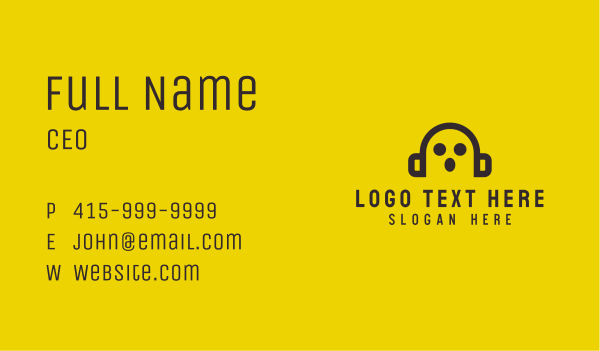Ghost Music Earphones Business Card Design Image Preview