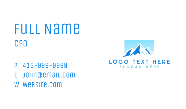 Icy Mountain Peak Business Card Design Image Preview