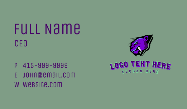 Panther Online Gaming Business Card Design Image Preview