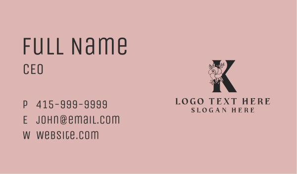 Floral Petal Letter K Business Card Design Image Preview