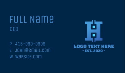 Tech Letter H Business Card