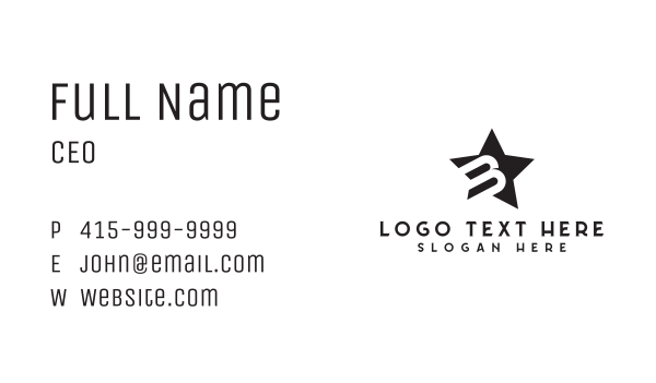 Professional Star Letter B Business Card Design Image Preview