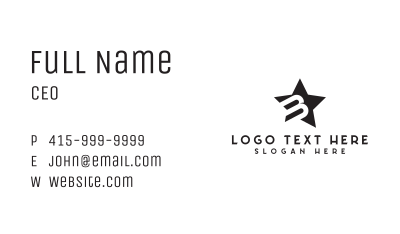 Professional Star Letter B Business Card Image Preview