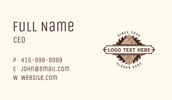 Saw Blade Woodwork Business Card Design Image Preview