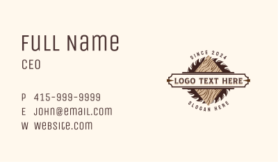 Saw Blade Woodwork Business Card Image Preview