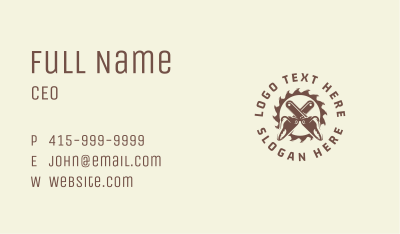 Sawmill Chainsaw Woodwork Business Card Image Preview