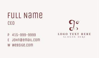 Red Boutique Letter I Business Card Image Preview