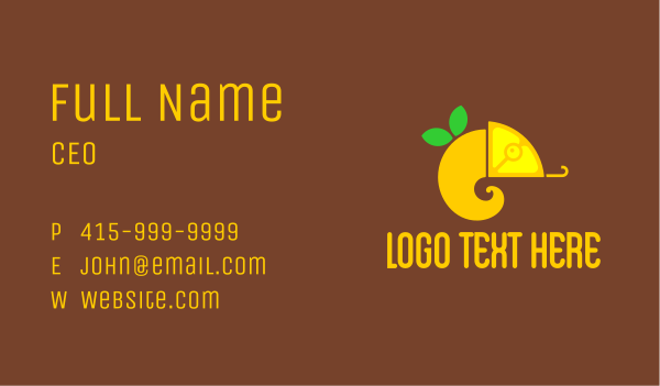 Chameleon Lemon Fruit  Business Card Design Image Preview