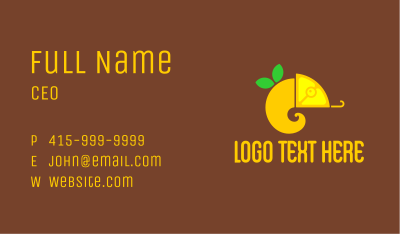 Chameleon Lemon Fruit  Business Card Image Preview