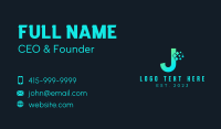 Gradient Pixel Letter J Business Card Preview