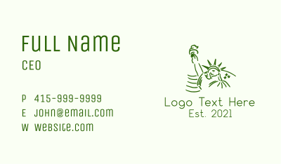Minimalist Liberty Statue Business Card Image Preview
