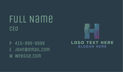 Modern Glitch Letter H Business Card Image Preview