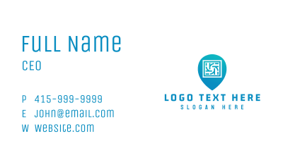 Gradient Locator Letter R Business Card Image Preview