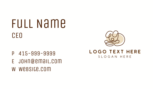 Minimalistic Puppy Outline Business Card Design Image Preview