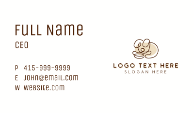 Minimalistic Puppy Outline Business Card Image Preview