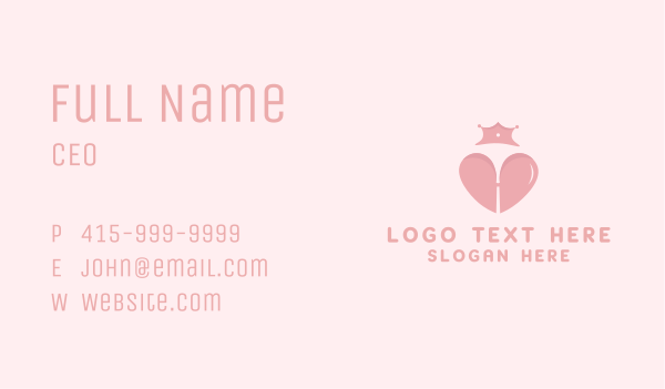 Crown Lingerie Heart Business Card Design Image Preview