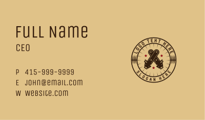 Premium Chainsaw Badge Business Card Image Preview