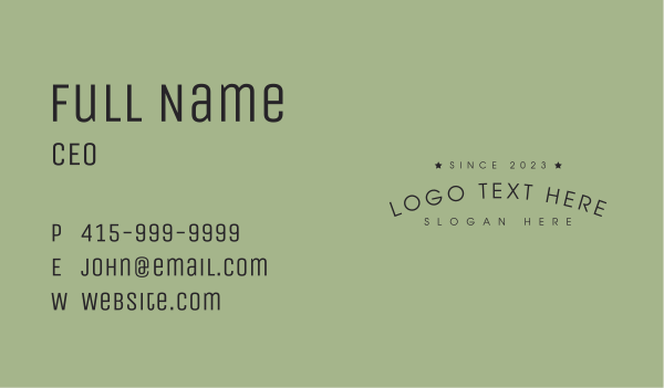 Star Generic Wordmark Business Card Design Image Preview