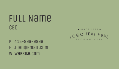 Star Generic Wordmark Business Card Image Preview