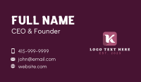 Web Developer Letter K Business Card Design
