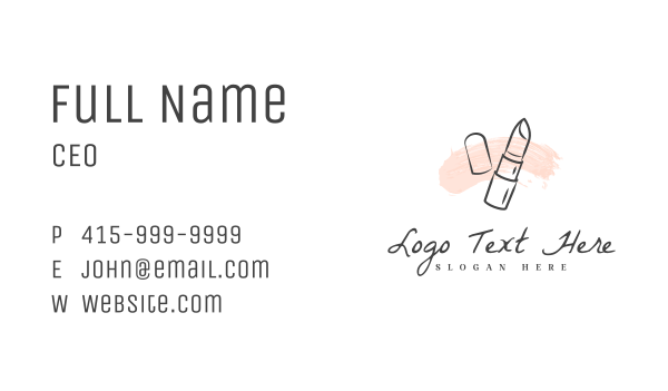 Pastel Lipstick Smudge Business Card Design Image Preview