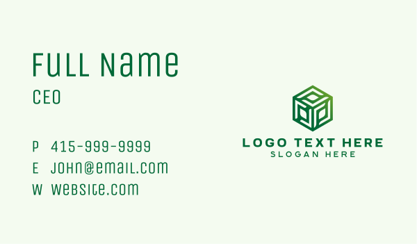 Green Cube Logistics  Business Card Design Image Preview