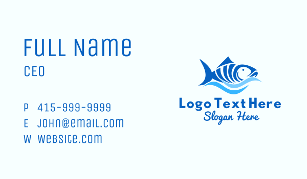 Blue Tuna Fish Business Card Design Image Preview