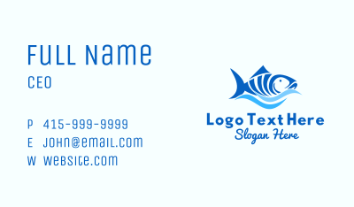 Blue Tuna Fish Business Card