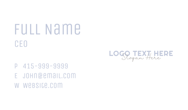 Script Feminine Wordmark Business Card Design Image Preview