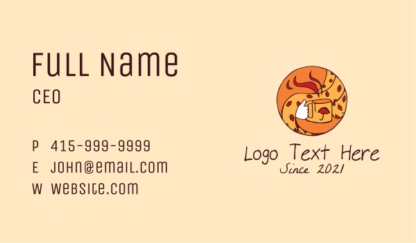 Autumn Hot Tea  Business Card Design Image Preview