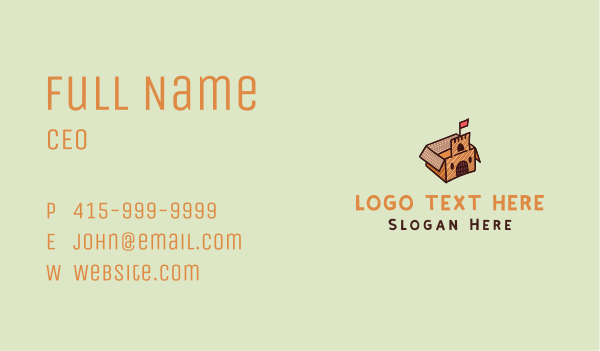 Cardboard Toy Castle Business Card Design Image Preview