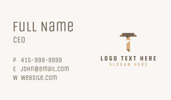 Paper Fold Document Letter T Business Card Design Image Preview