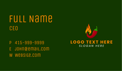 Spicy Chili Flame Business Card