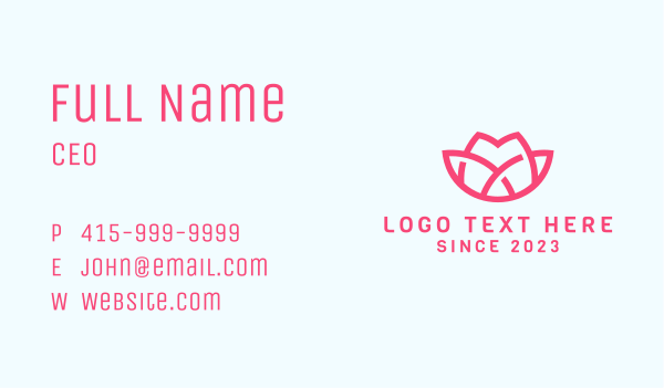 Pink Lotus Letter M  Business Card Design Image Preview