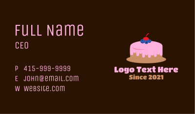 Blueberry Cherry Cake Business Card Image Preview