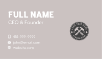 Hipster Round Hammer Emblem Business Card Design