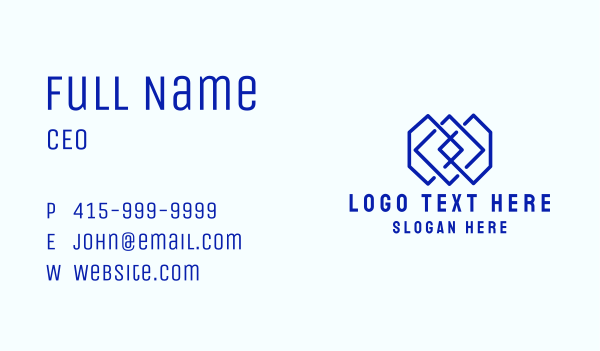 Blue Geometric Tile Business Card Design Image Preview
