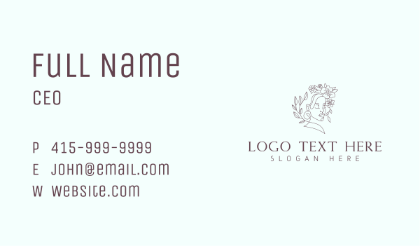 Feminine Natural Beauty Business Card Design Image Preview
