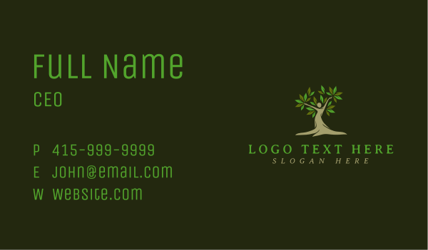 Human Tree Leaves Business Card Design Image Preview